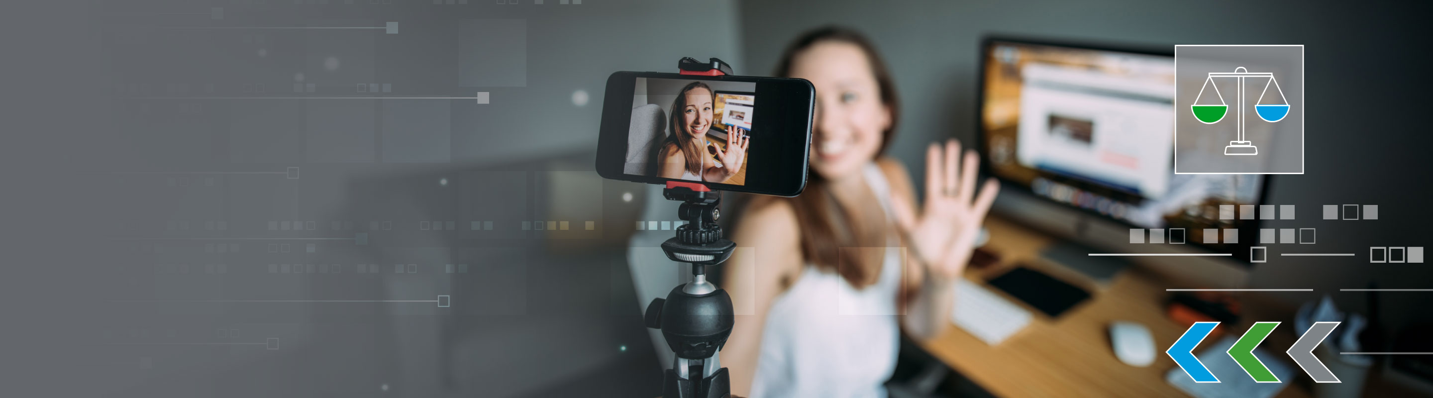 Photo image with woman taking a selfie