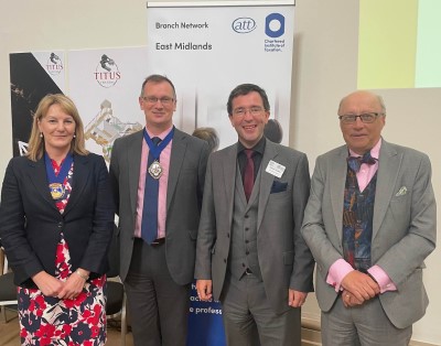 Left to right: Susan Ball, Richard Todd (ATT President) Stephen Foulkes (previous East Midlands Branch Chair), and Andrew Hubbard at the CIOT East Midlands Branch Day Conference