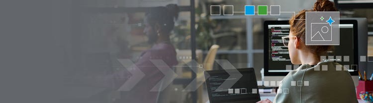 young woman looking at computer screen